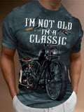 kkboxly  Motorcycle & Slogan 3D Digital Pattern Print Men's Graphic T-shirts, Causal Comfy Tees, Short Sleeve Pullover Tops, Men's Summer Outdoor Clothing