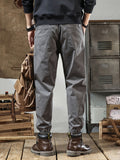 dunnmall  kkboxly  Men's Dark Grey Casual Side Pocket Cropped Cargo Leggings