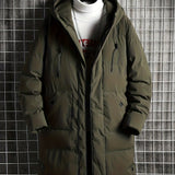 kkboxly  Men's Warm Hooded Cotton Padded Jacket, Casual Zip Up Overcoat For Fall Winter