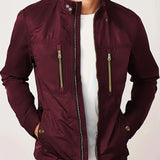 kkboxly  Chic Windbreaker Jacket, Men's Casual Stand Collar Cargo Jacket For Outdoor Activities