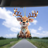 kkboxly Charming Acrylic Reindeer Youngsters with Christmas Lights - Perfect for Car & Tree Decor, Ideal for Halloween & Christmas Celebrations