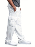 kkboxly Stylish Men's Cargo Pants with Elastic Waist and Multi-Pockets - Comfortable and Durable Sweatpants for Everyday Wear