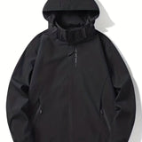 kkboxly  Men's Casual Lightweight Waterproof Windbreaker Jacket Coat Regular Fit Coat For Spring Autumn Outdoors Hiking