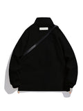 Corduroy Windbreaker Jacket, Men's Casual Street Style Stand Collar Zip Up Varsity Jackets