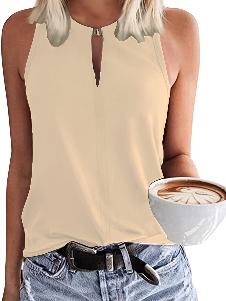 kkboxly  Solid Tank Top, Sleeveless Casual Top For Summer & Spring, Women's Clothing