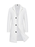 kkboxly Stay Warm and Stylish in This Men's Mid-Length Woolen Trench Coat Jacket