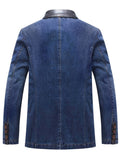 kkboxly  Elegant Button Up Denim Jacket, Casual Flap Pocket Blazer For Business Leisure Activities