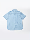 kkboxly  Men's Denim Dress Cotton Shirt Button Up Short Sleeve Shirt