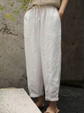 kkboxly  Solid Drawstring Pants, Casual Elastic Waist Versatile Pants, Women's Clothing