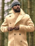Men's Double Breasted Trench Coat, Elegant Overcoat For Fall Winter