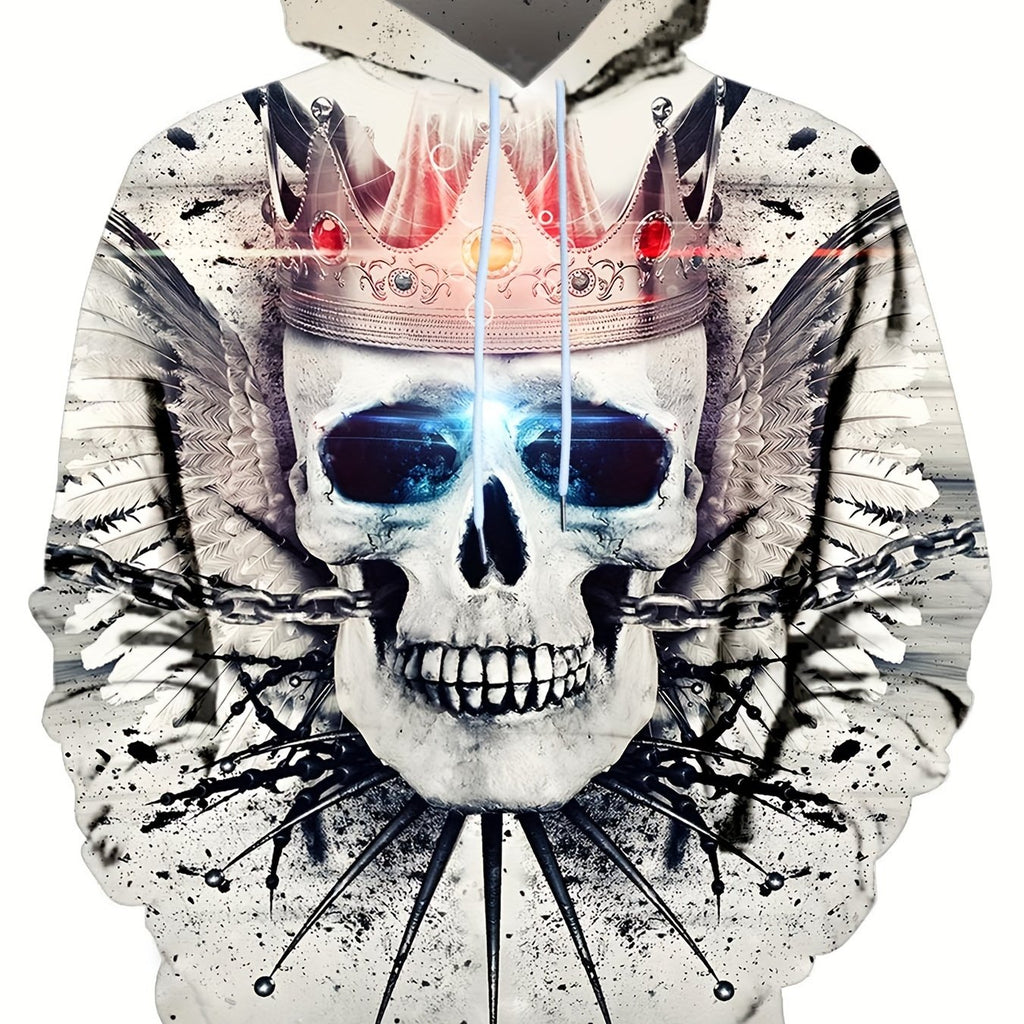 kkboxly  Men's Casual 3D Skull / Big Mouth Graphic Novelty Hoodie Sweatshirt With Pocket Drawstring Hooded Pullovers Sweat Shirts For Men