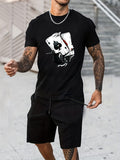 kkboxly  Poker Dice Print, Men's Graphic T-shirt, Casual Comfy Tees For Summer
