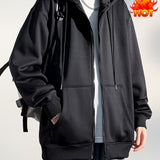 solvbao  Men's Hooded Jacket Casual Long Sleeve Hoodies With Zipper Gym Sports Hooded Coat For Spring Fall