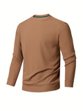 kkboxly  All Match Knitted Sweater, Men's Casual Warm Slightly Stretch Crew Neck Pullover Sweater For Fall Winter