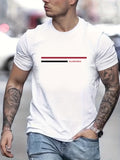 kkboxly  Men's Casual Plus Size "NAUTICA" Graphic T-Shirt, Fashion Stretch Comfortable Tees, Summer Large Loose Male Clothing