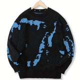 kkboxly  All Match Knitted Sweater, Men's Casual Warm Slightly Stretch Crew Neck Pullover Sweater For Men Fall Winter