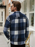 kkboxly  Mens Long Sleeve Flannel Plaid Shirt Jacket Casual Button Down Shirt