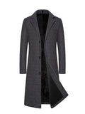 kkboxly Men's Long Woolen Overcoat Jacket: Luxurious Hard Material, Top Seller!