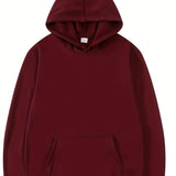 kkboxly  Men's Solid Color Hoodies, Casual Loose Fit Drawstring Hooded Sweatshirt With Pocket Best Sellers