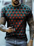 kkboxly Men's Summer Outdoor Graphic Tee - 3D Vision Illusion & Dense Hole Pattern - Slightly Stretchy & Comfortable!