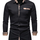 Men's Casual Plaid Button Down Shirt