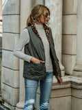kkboxly  Solid Zip Up Vest, Casual Stand Collar Sleeveless Vest With Pockets, Women's Clothing