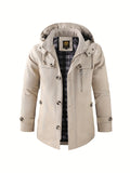 kkboxly  Men's Warm Thick Mid-length Windbreaker Jacket For Fall Winter Business