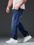 kkboxly  Plus Size Men's Stretch Jeans, Loose Straight Jeans For Fall/Winter For Big And Tall Guys Best Sellers Gifts
