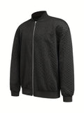kkboxly  Men's Loose Fit Knitted Jacket, Casual Baseball Collar Cardigan Jacket