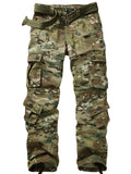 kkboxly  Men's Kpop Trendy Ankle Tie Multi Pockets Camouflage Workwear Trousers,Suitable For Spring And Autumn, Suitable For Outdoor, Suitable For Camping