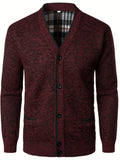 kkboxly  All Match Knitted Warm Thick Cardigan, Men's Casual Warm Slightly Stretch Button Up Jacket Coat For Fall Winter