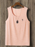 kkboxly  Stylish Flamingo Pattern Print Men's Loose Lapel Collar Casual Vest, Men's Clothing