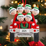 Christmas Family Car Resin Ornament - Festive Garden & Home Decor Hanging Charm