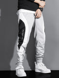 kkboxly  Men's Color Block Joggers, Casual Stretch Waist Drawstring Sweatpants Track Pants