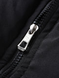 kkboxly  Men's Winter Thicken Warm Coat, Solid Color Zipper Parka Cotton-padded Jacket