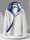 kkboxly  Men's Trendy Casual Lightweight Waterproof Windbreaker Hooded Jacket Coat Regular Fit Coat For Spring Autumn Outdoors Hiking