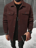 kkboxly  Men's Casual Single Breasted Button Up Shirt Coat For Spring Fall