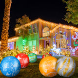 Outus 6-Pack 32" Giant PVC Inflatable Christmas Ball Ornaments - Durable, Waterproof, Easy Inflate Holiday Yard Decorations with Unique Designs for Outdoor Festive Decor