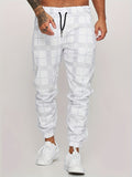 kkboxly kkboxly  Men's Retro Plaid Joggers, Men's Casual Stretch Waist Drawstring Thin Sports Pants Sweatpants For Spring Summer