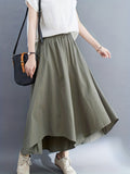 kkboxly  High Waist Wide Leg Pants, Casual Elastic Solid Culottes With Pockets Palazzo Pants, Women's Clothing