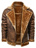 kkboxly Men's Fur And Fur Slim Suede Jacket