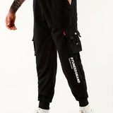 kkboxly Classic Design Multi Pocket Cargo Pants, Men's Casual Loose Fit Drawstring Cargo Pants/Joggers For Spring Summer Outdoor