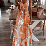 kkboxly Women's Floral Print Spaghetti Dress - Casual Crew Neck Cami Dress for Everyday Style!