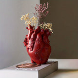 kkboxly 1pc Heart-shaped Resin Ornaments, For Desktops And Living Rooms, Including Flower Vases And Dried Flower Arrangements For Dining Tables, Resin Flower Vases For Desktops