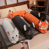 Ultra-Soft & Cute Cat Long Pillow - Perfect for Side Sleepers, Versatile as a Cushion, Hand Washable, Modern Design, All-Season Comfort