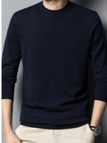 kkboxly  Men's Casual Knit Long Sleeve Pullover Sweater Top Men's Clothes Fall Winter
