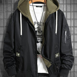 kkboxly  Men's Trendy Hooded Jacket, Casual Street Style All Match Breathable Jacket