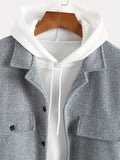 kkboxly  Fashionable And Casual Men's Cardigan Button Long Sleeve Lapel Jacket, Comfortable And Versatile, Suitable For Dates, Suitable For Autumn And Winter