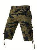 Men's Cotton Casual Multi Pocket Outdoor Camouflage Cargo Shorts No Belt