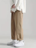 kkboxly  Solid Men's Straight Leg Cargo Pants, Loose Casual Outdoor Pants, Men's Work Pants For Hiking Fishing Angling